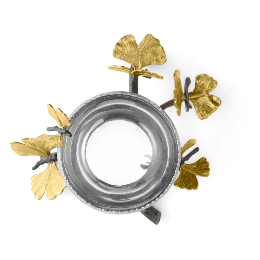 Чаша для орешков Michael Aram Бабочки гинкго 13 см, сталь нержавеющая