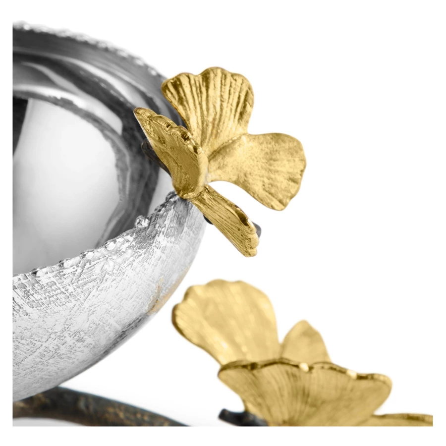 Чаша для орешков Michael Aram Бабочки гинкго 13 см, сталь нержавеющая