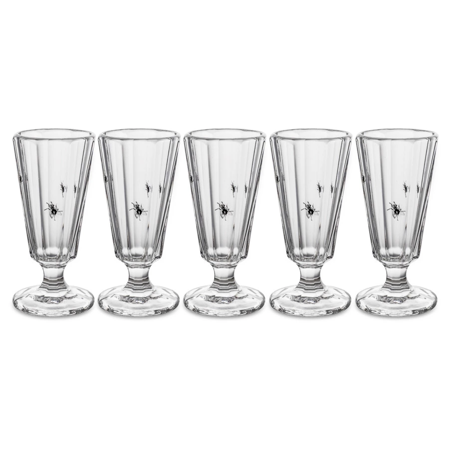 Набор рюмок-лафитников Бахметевъ1764 Под мухой 50 мл, 5 шт, хрусталь, ручная роспись - Sale