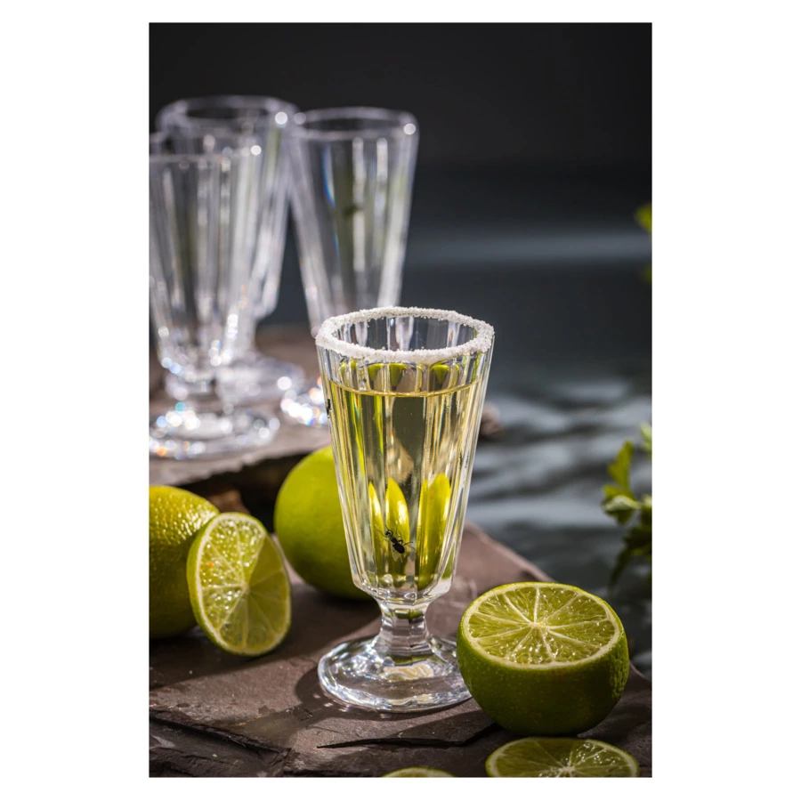 Набор рюмок-лафитников Бахметевъ1764 Под мухой 50 мл, 5 шт, хрусталь, ручная роспись - Sale