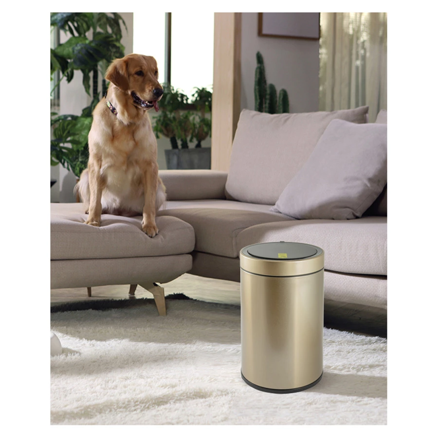 Ведро для мусора сенсорное ЕКО Docomo X 12 л, сталь нержавеющая, шампань - Sale