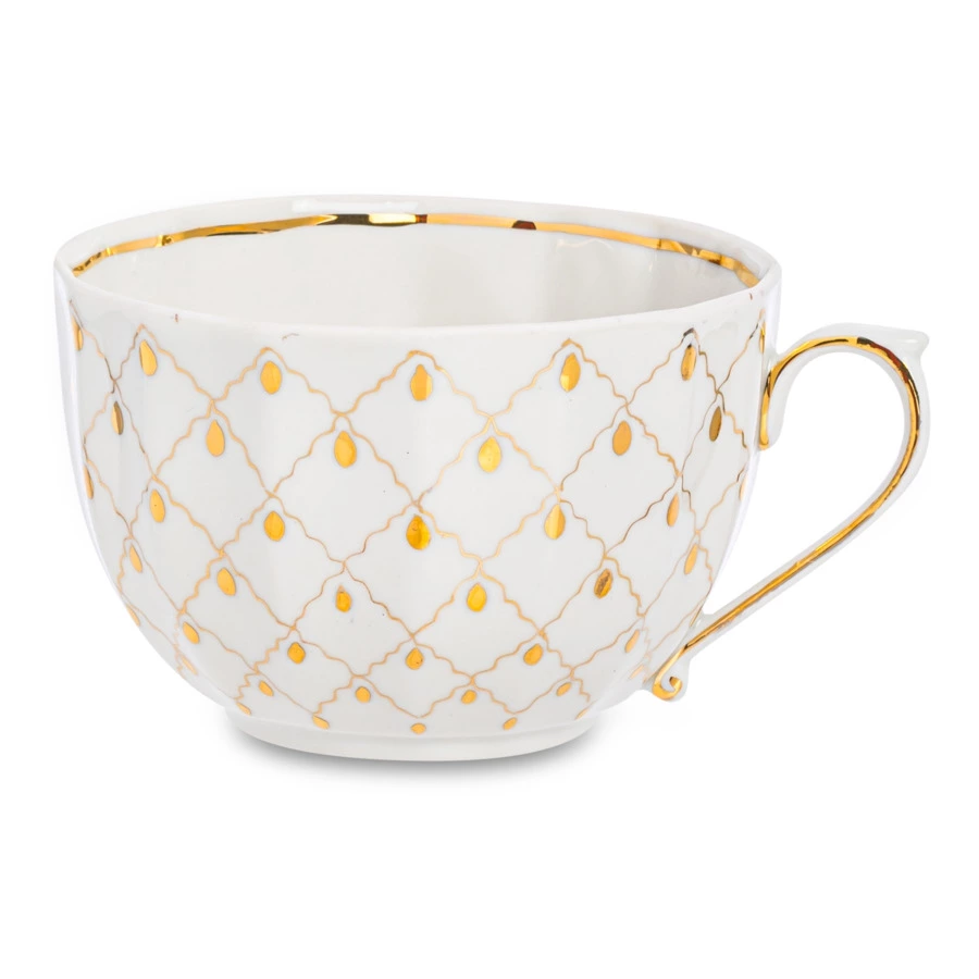 Чашка чайная с блюдцем Франц Гарднер в Вербилках Золотая вуаль, фарфор твердый