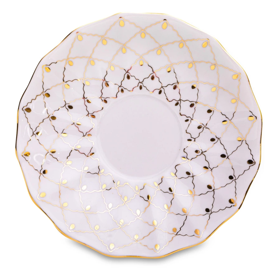 Чашка чайная с блюдцем Франц Гарднер в Вербилках Золотая вуаль, фарфор твердый