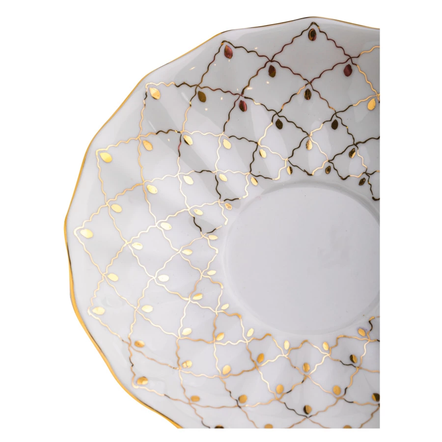 Чашка чайная с блюдцем Франц Гарднер в Вербилках Золотая вуаль, фарфор твердый