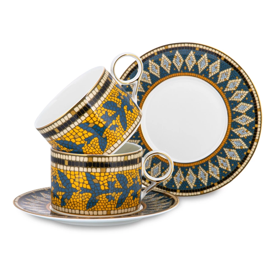 Набор чашек чайных с блюдцем Mix&Match Home Олимп, 2 шт, фарфор, п/к