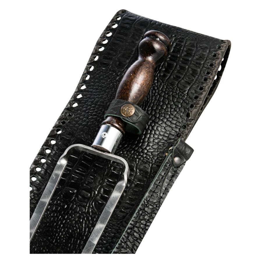 Набор шампуров с ножом в кожаном колчане Williams Oliver Волк №2 50 см, 8 предметов, сталь