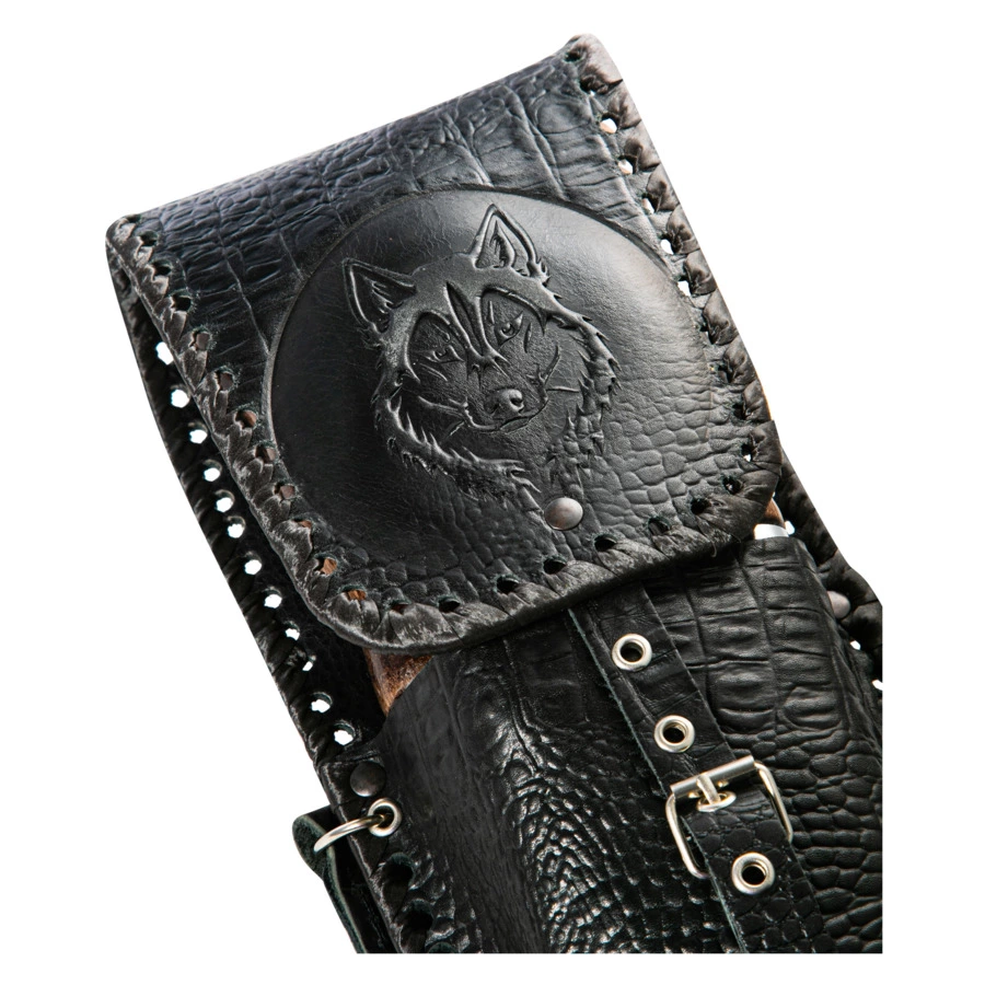 Набор шампуров с ножом в кожаном колчане Williams Oliver Волк №2 50 см, 8 предметов, сталь