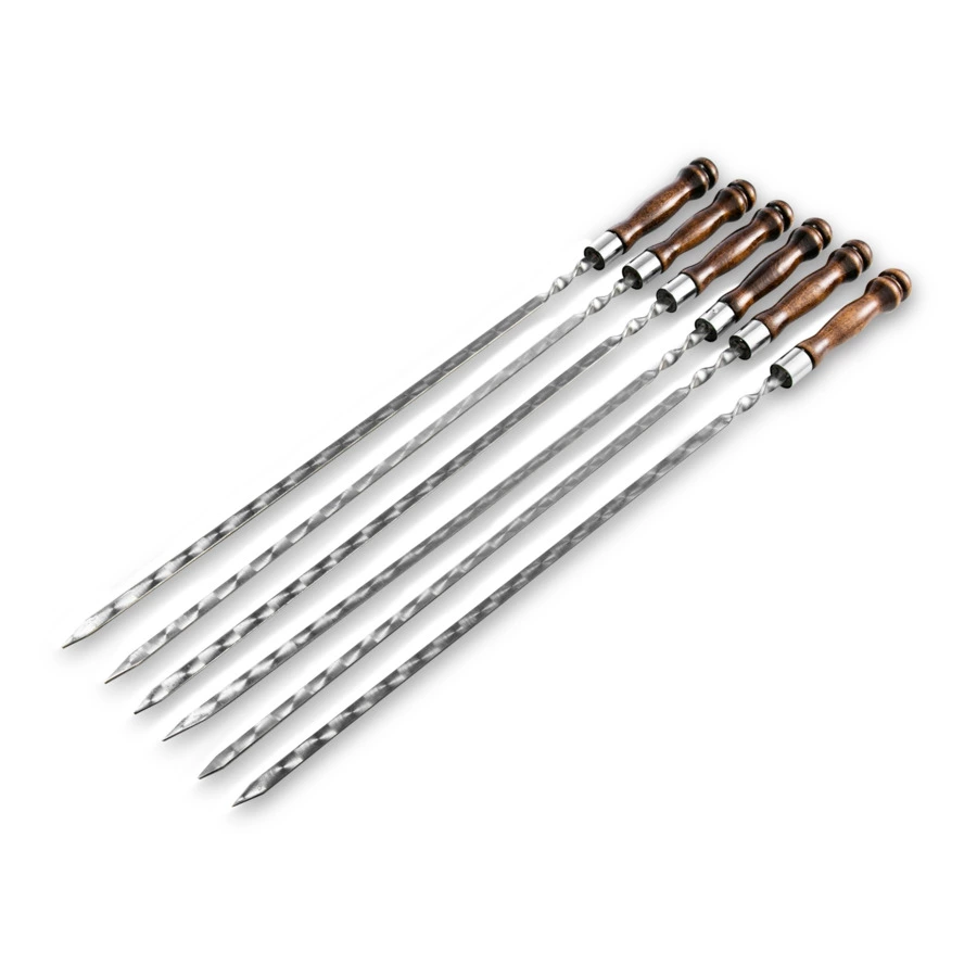 Набор шампуров с ножом в кожаном колчане Williams Oliver Волк №2 50 см, 8 предметов, сталь