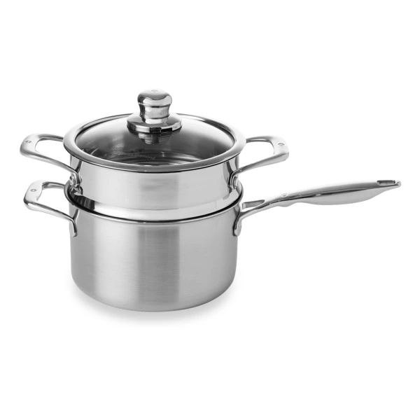 Ковш с крышкой и вставкой-пароваркой Swiss Diamond Nonstick Clad 20 см, 3,5 л, сталь, п/к