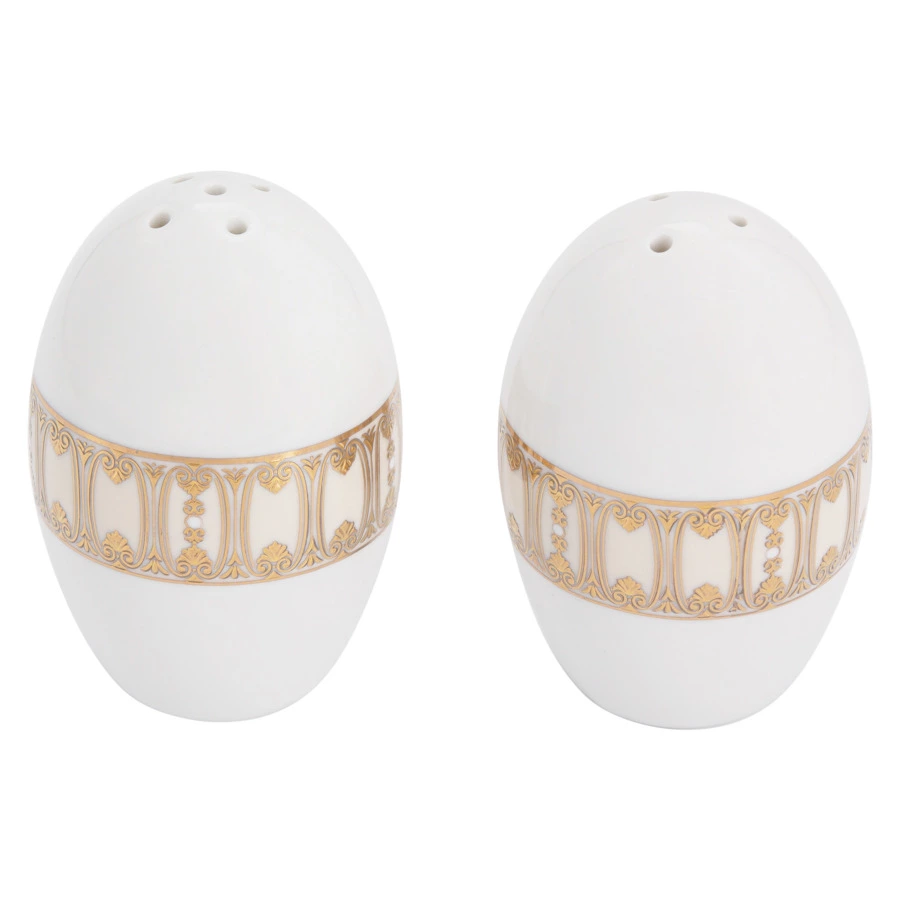 Сервиз столовый Midori Contessa 50 предметов на 12 персон, фарфор твердый, бежевый с золотым, п/к