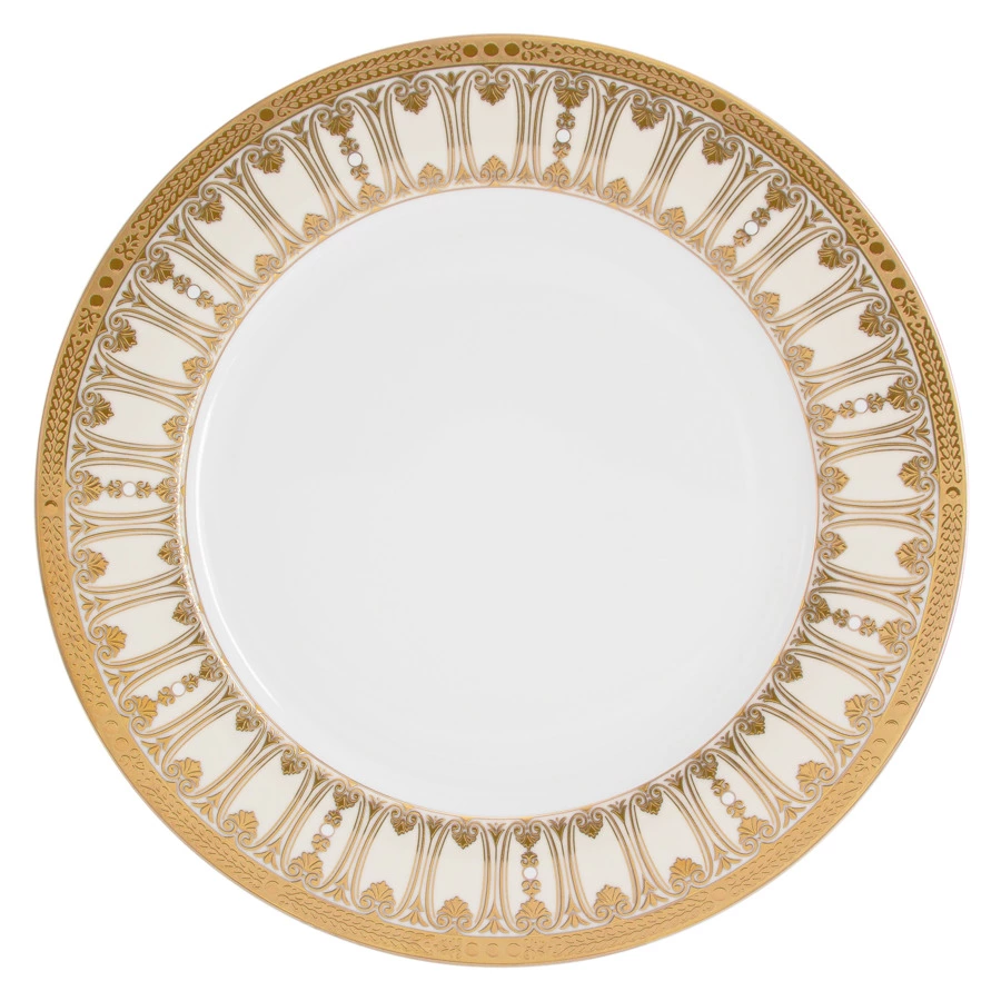 Сервиз столовый Midori Contessa 50 предметов на 12 персон, фарфор твердый, бежевый с золотым, п/к