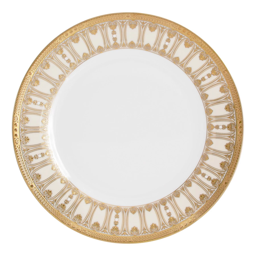 Сервиз столовый Midori Contessa 50 предметов на 12 персон, фарфор твердый, бежевый с золотым, п/к