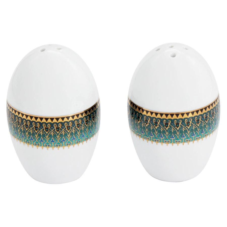 Сервиз столовый Midori Бухара 50 предметов на 12 персон, фарфор твердый, зеленый, п/к