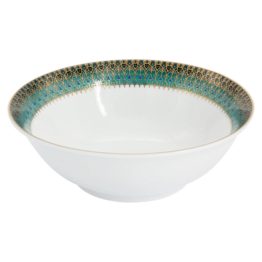 Сервиз столовый Midori Бухара 50 предметов на 12 персон, фарфор твердый, зеленый, п/к