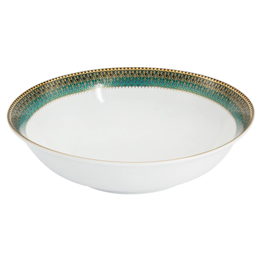 Сервиз столовый Midori Бухара 50 предметов на 12 персон, фарфор твердый, зеленый, п/к