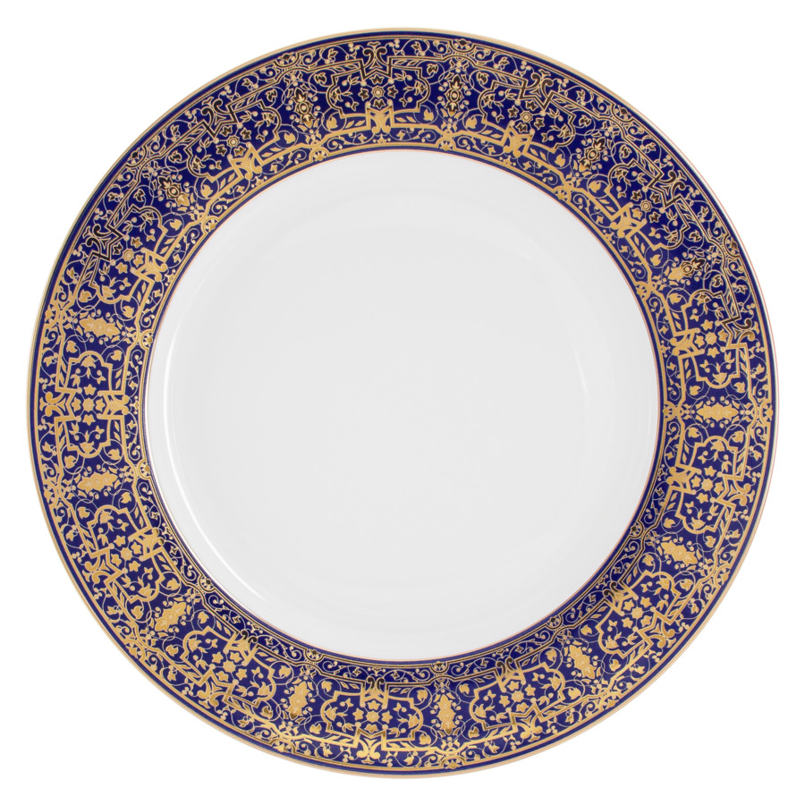 Сервиз столовый Midori Византия 27 предметов на 6 персон, фарфор твердый, синий с золотым, п/к