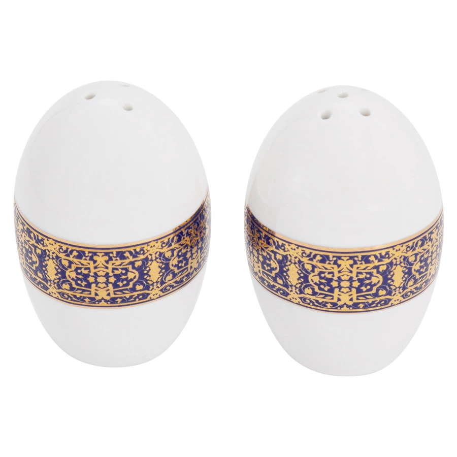 Сервиз столовый Midori Византия 50 предметов на 12 персон, фарфор твердый, синий с золотым, п/к