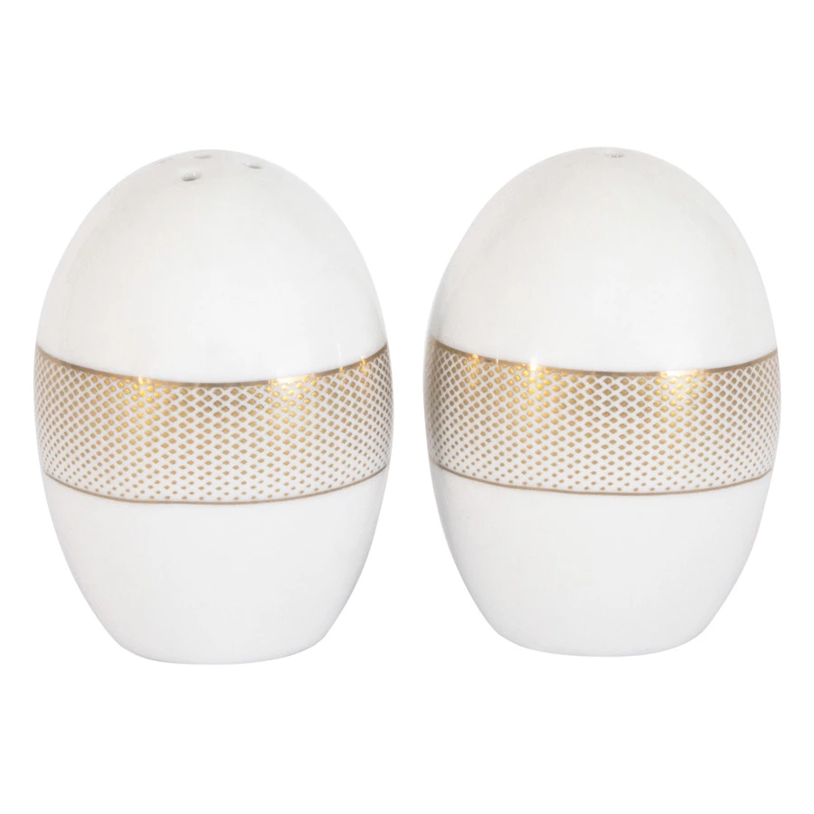 Сервиз столовый Midori Вирджиния 50 предметов на 12 персон, фарфор твердый, белый с золотым, п/к