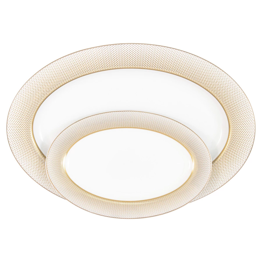 Сервиз столовый Midori Вирджиния 50 предметов на 12 персон, фарфор твердый, белый с золотым, п/к