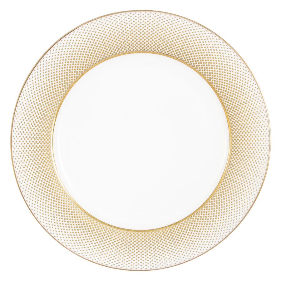 Сервиз столовый Midori Вирджиния 50 предметов на 12 персон, фарфор твердый, белый с золотым, п/к