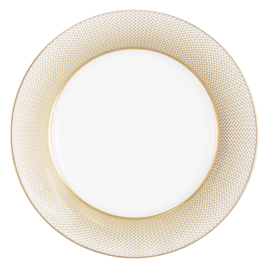 Сервиз столовый Midori Вирджиния 50 предметов на 12 персон, фарфор твердый, белый с золотым, п/к