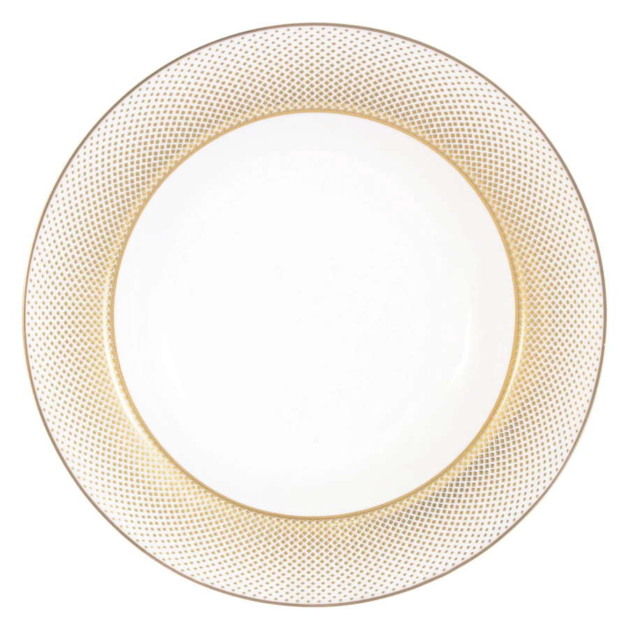 Сервиз столовый Midori Вирджиния 50 предметов на 12 персон, фарфор твердый, белый с золотым, п/к