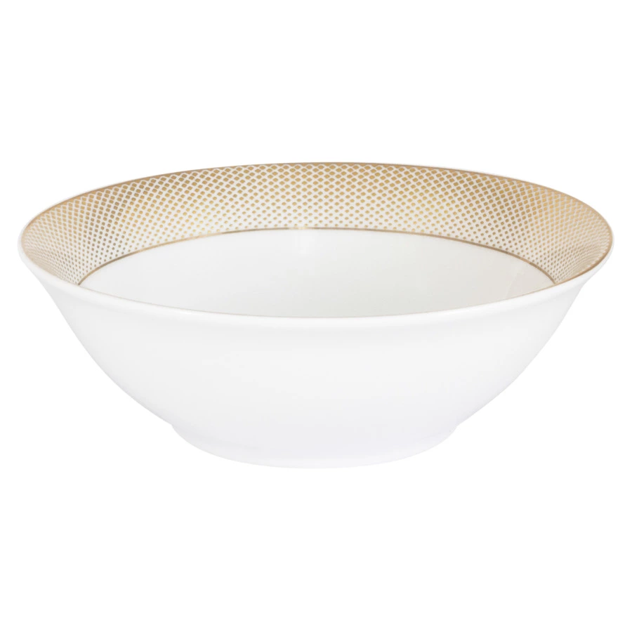 Сервиз столовый Midori Вирджиния 50 предметов на 12 персон, фарфор твердый, белый с золотым, п/к