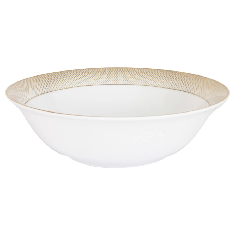 Сервиз столовый Midori Вирджиния 50 предметов на 12 персон, фарфор твердый, белый с золотым, п/к