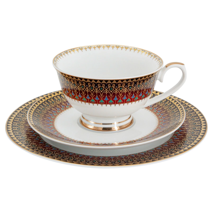 Сервиз чайный  Midori Бухара 42 предмета на 12 персон, фарфор твердый, п/к