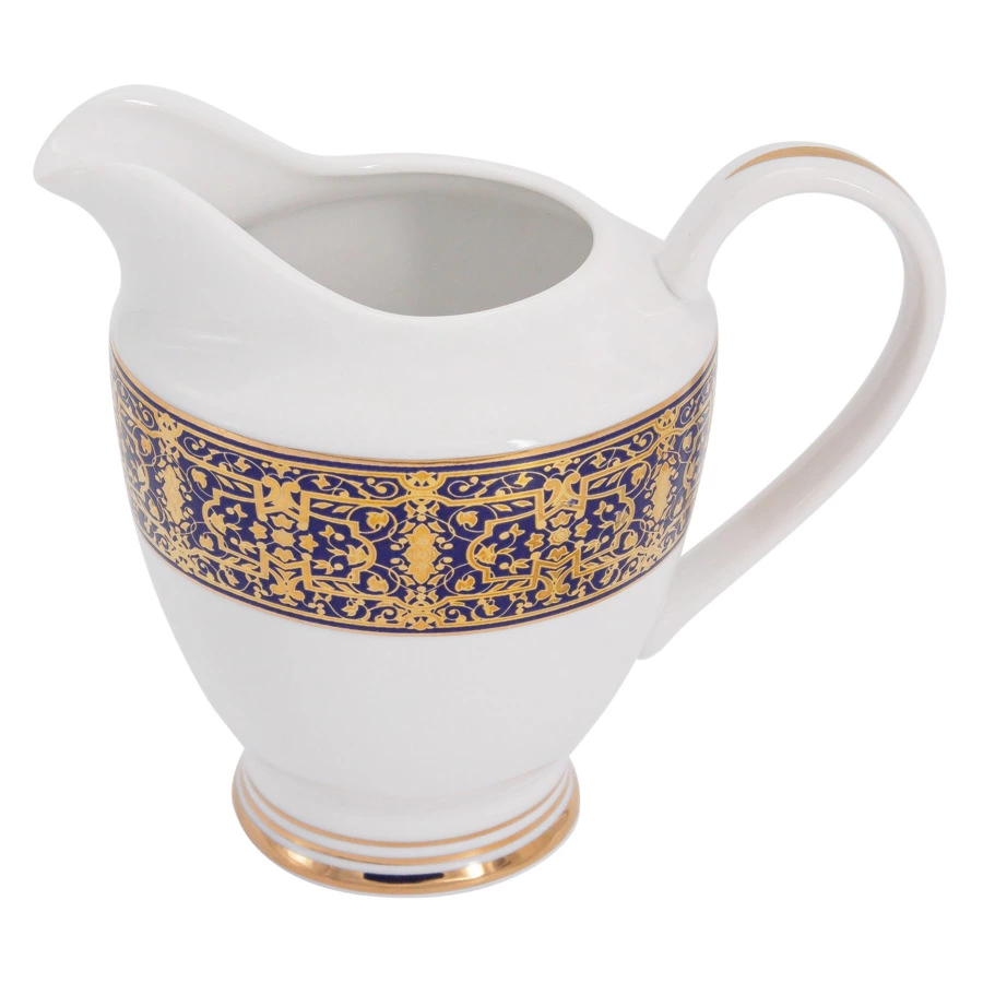 Сервиз чайный  Midori Византия 42 предмета на 12 персон, фарфор твердый, синий с золотым, п/к