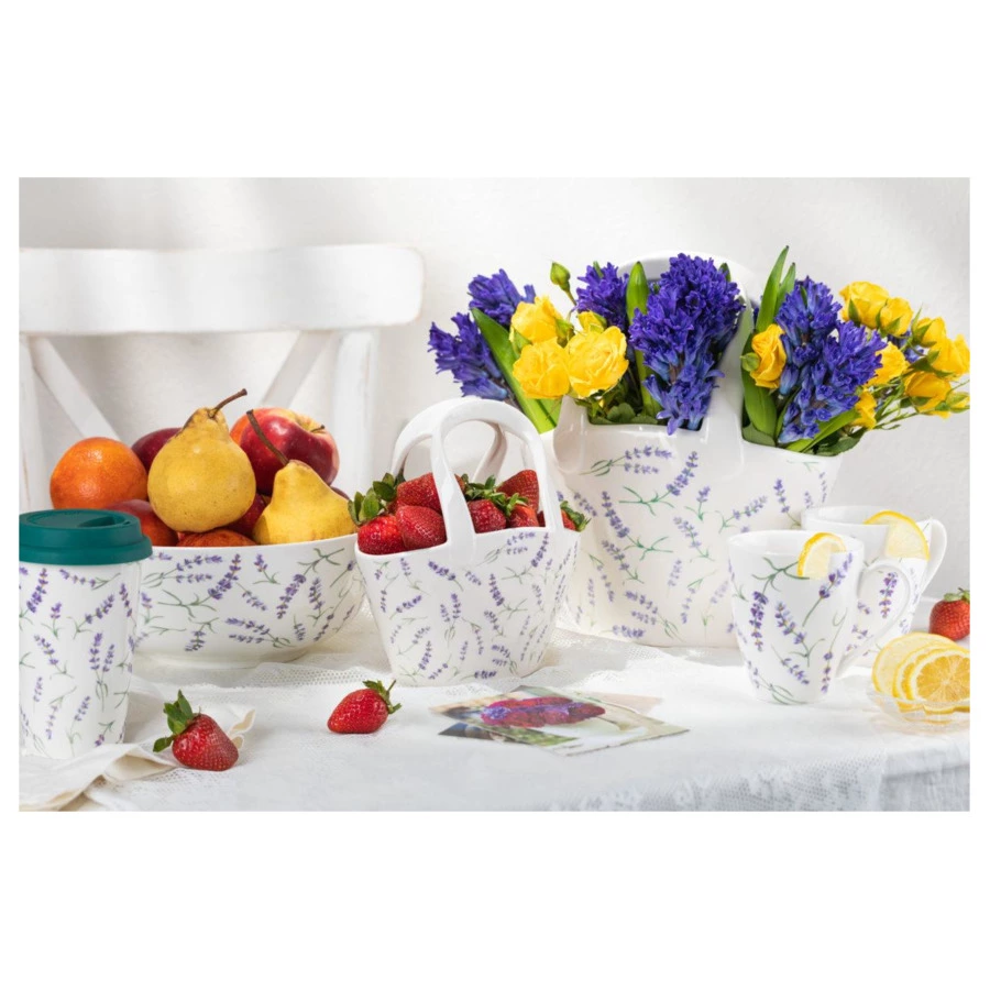 Ваза для фруктов My Ceramic Story Лаванда 25 см, 2,6 л, керамика