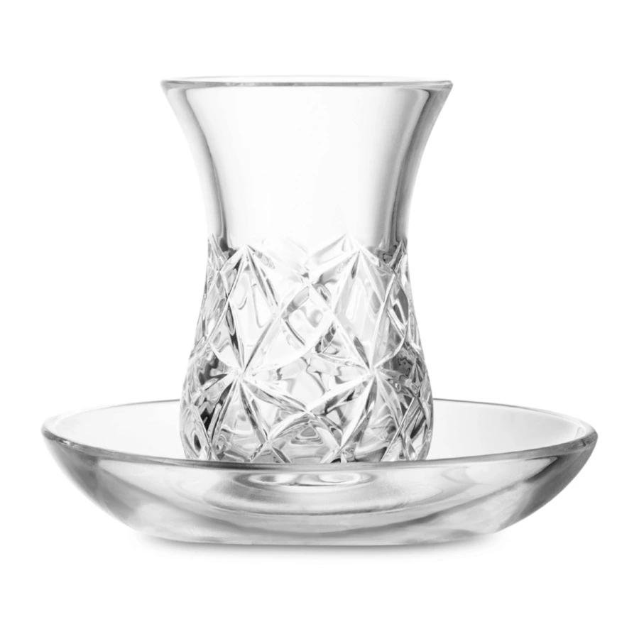 Набор стакан с блюдцем ГХЗ Армуд 210 мл, хрусталь