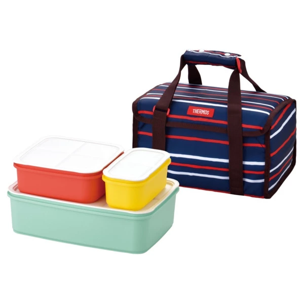 Набор пищевых емкостей из пластмассы 2,55L 0.95L 0.42L в сумке-термос THERMOS DJF-4003 NVY-sale