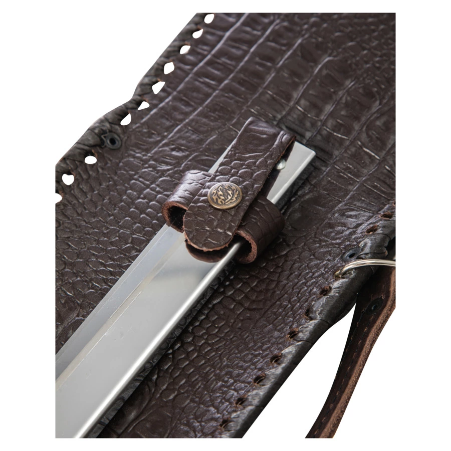 Набор шампуров в кожаном чехле с мангалом Город подарков Удачная охота 70 см, п/к