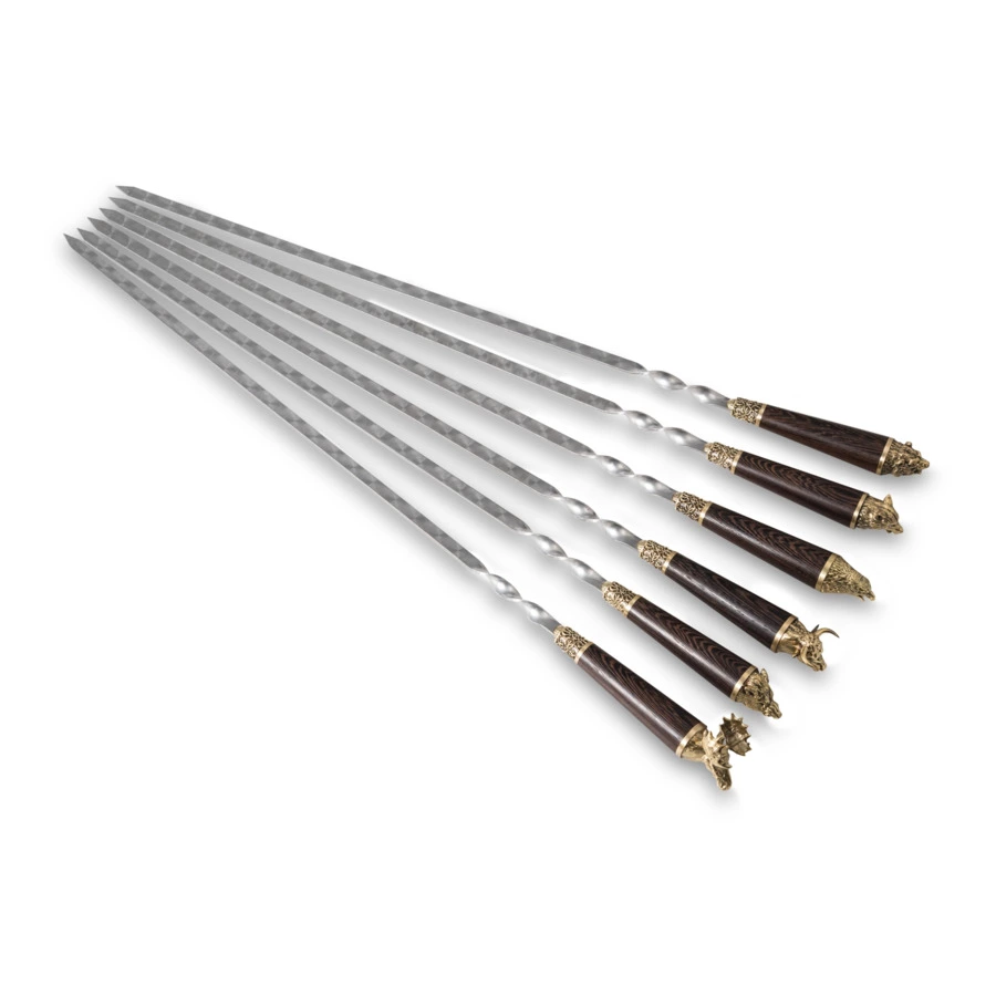 Набор шампуров в кожаном чехле с мангалом Город подарков Удачная охота 70 см, п/к