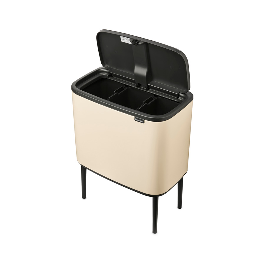 Бак для раздельного мусора Brabantia Touch Bin Bo 68 см 3+11 л, сталь нержавеющая, белый