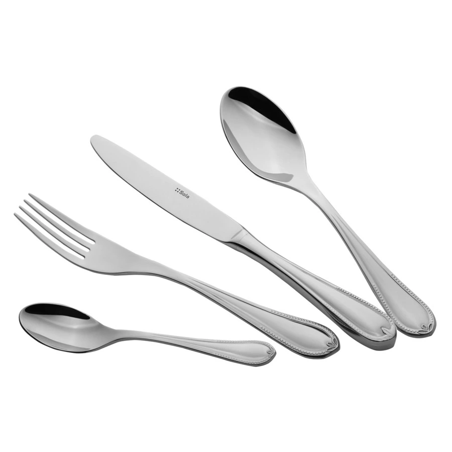 Набор столовых приборов Sola Black Pearl на 6 персон 24 предмета, Сталь нержавеющая, п/к