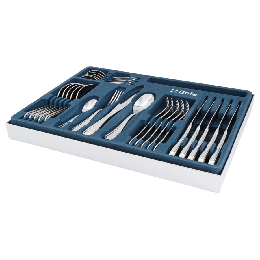 Набор столовых приборов Sola Black Pearl на 6 персон 24 предмета, Сталь нержавеющая, п/к