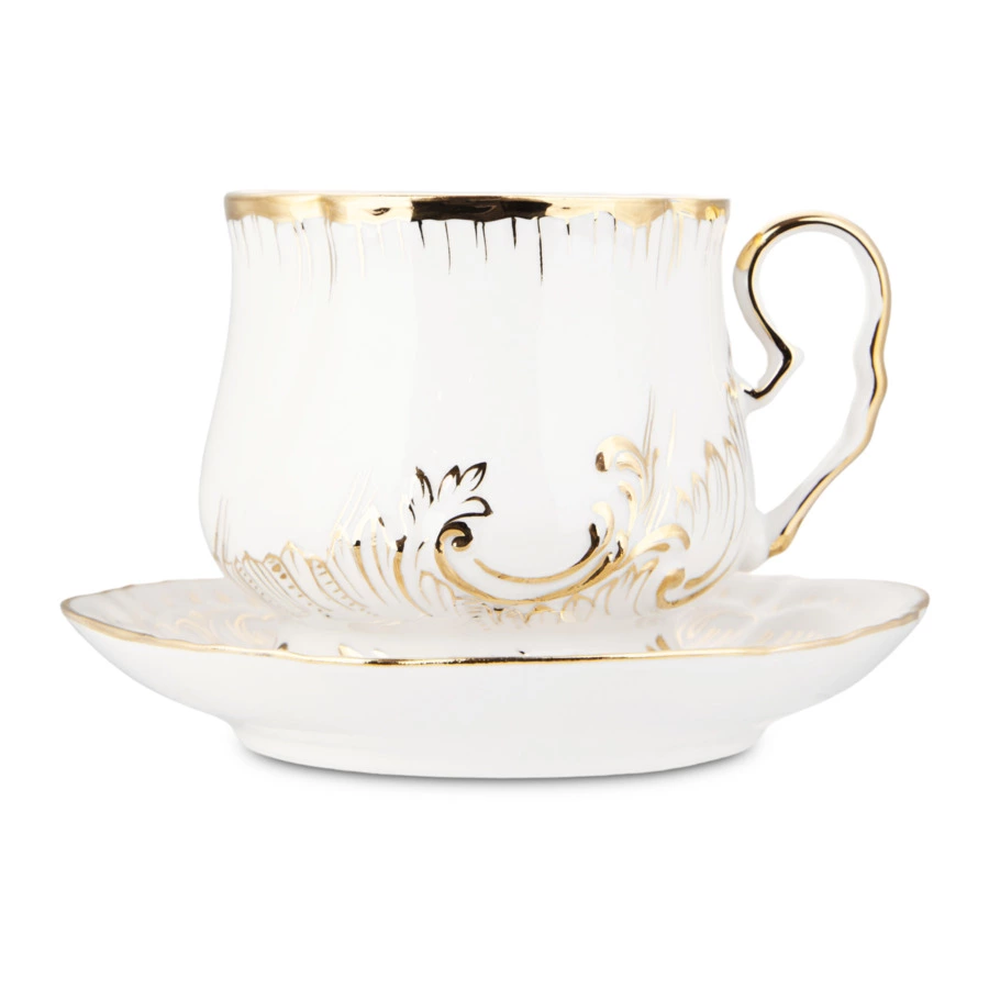 Чашка с блюдцем Промыслы Вербилок Кузнецовская, фарфор твердый