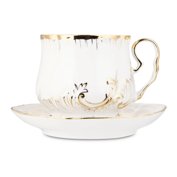 Чашка с блюдцем Промыслы Вербилок Кузнецовская, фарфор твердый