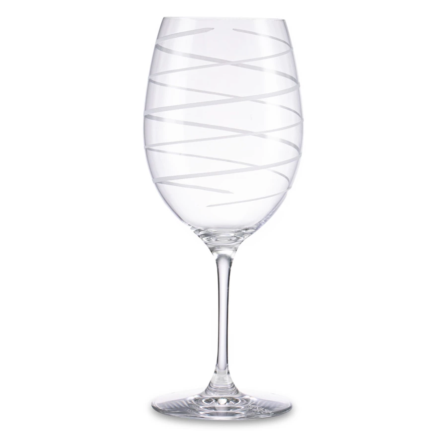 Бокал для красного вина Mikasa Cheers 685 мл, стекло, серебристый декор, спираль