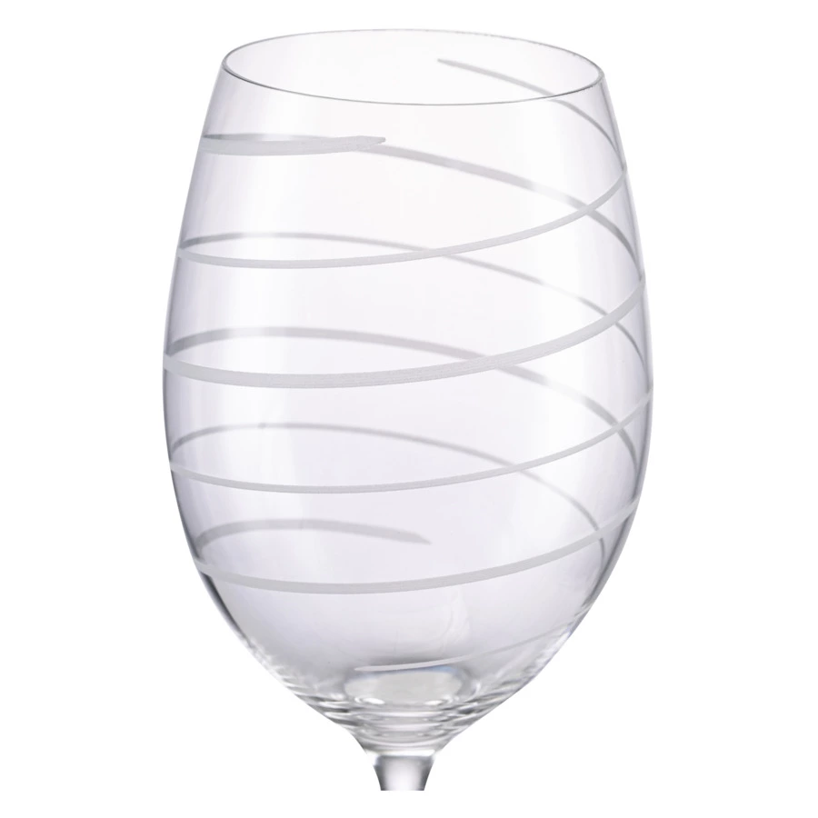 Бокал для красного вина Mikasa Cheers 685 мл, стекло, серебристый декор, спираль