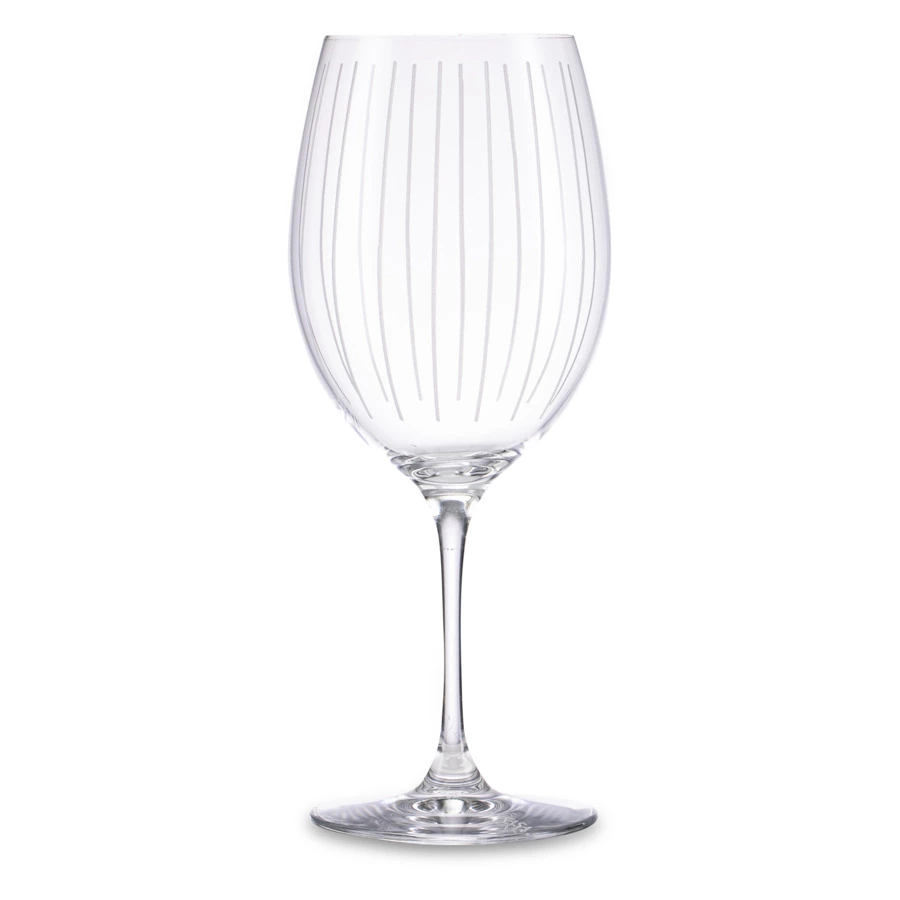 Бокал для красного вина Mikasa Cheers 685 мл, стекло, серебристый декор, вертикальный рисунок