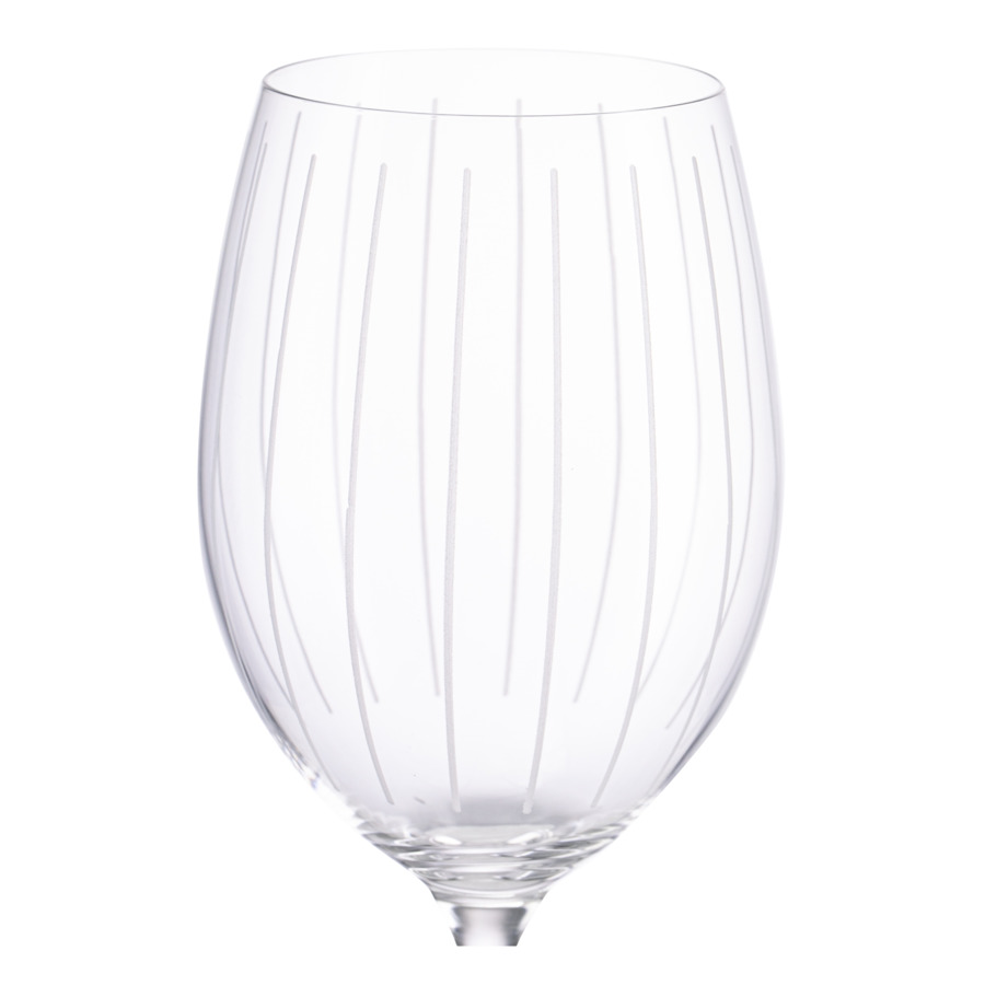 Бокал для красного вина Mikasa Cheers 685 мл, стекло, серебристый декор, вертикальный рисунок