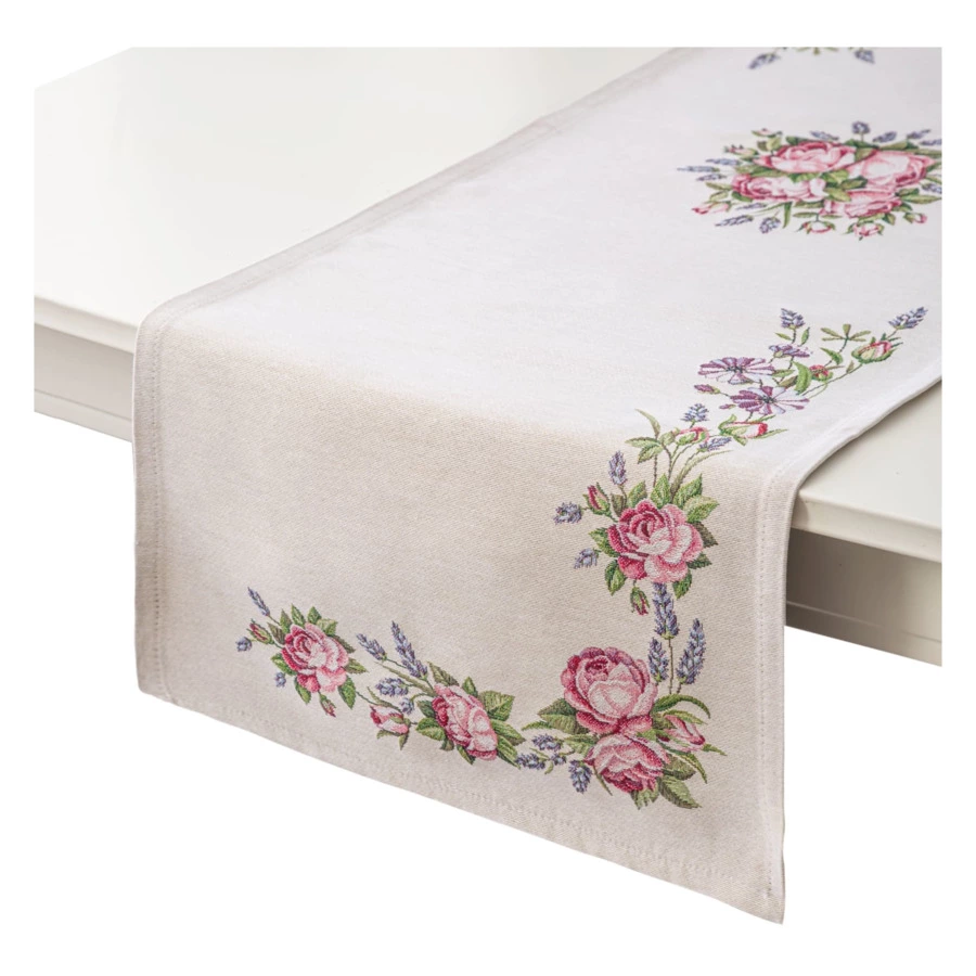 Дорожка для стола Mix&Match Home Розовое утро 44х140 см, гобелен, бежевая