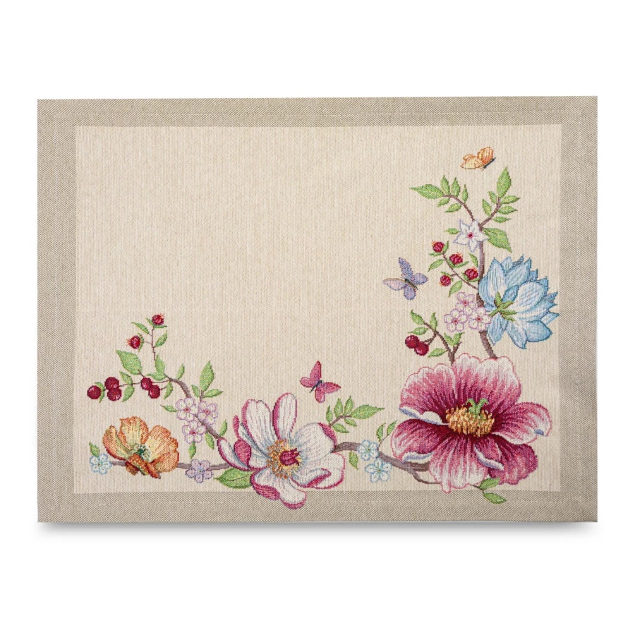 Набор салфеток сервировочных Mix&Match Home Магнолия 35х45 см 2 шт, гобелен, бежевый