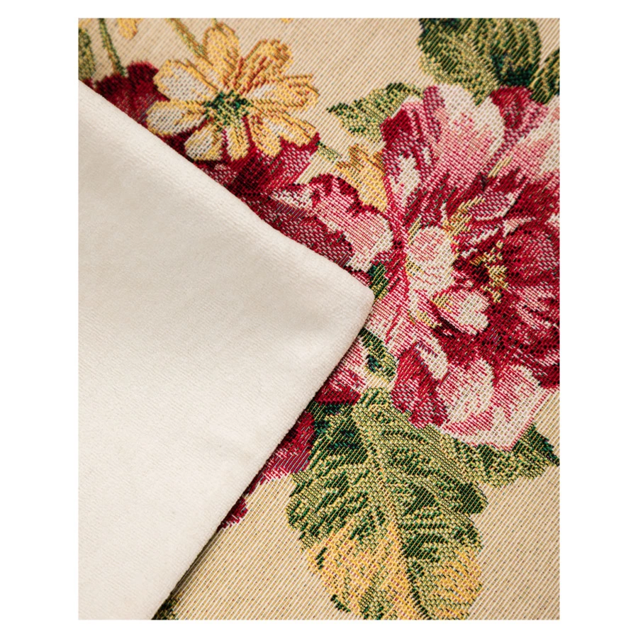 Наволочка Mix&Match Home Королевский пион 45х45 см, гобелен, бежевая