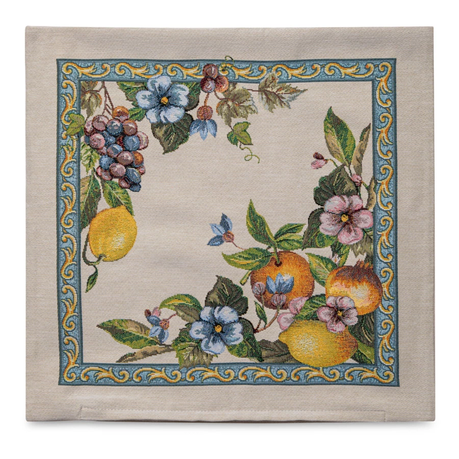 Наволочка Mix&Match Home Лимонад 44х44 см, гобелен, бежевая