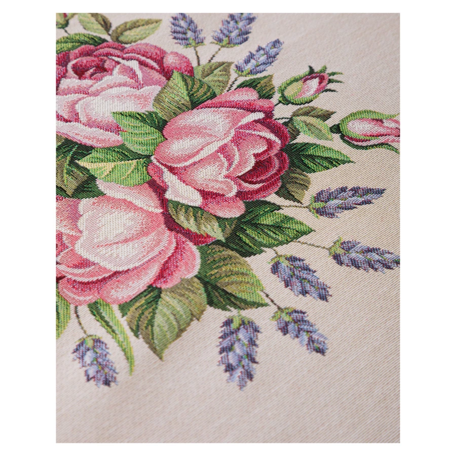 Скатерть прямоугольная Mix&Match Home Розовое утро 140х180 см , гобелен, бежевая