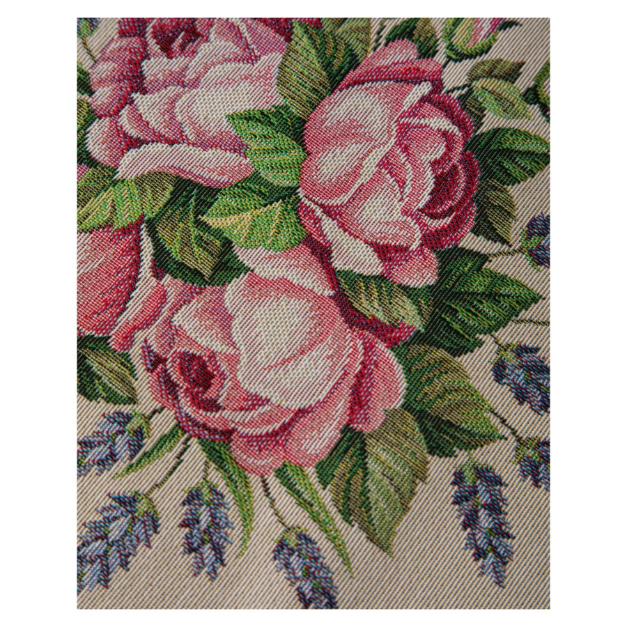 Скатерть-наперон Mix&Match Home Розовое утро 100х100 см, гобелен, бежевая